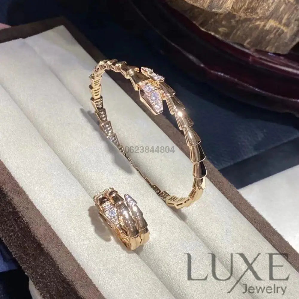 OWATCH™️SERPENTI BRACELET DIAMONDS PINK GOLD Pink Gold Bracelets