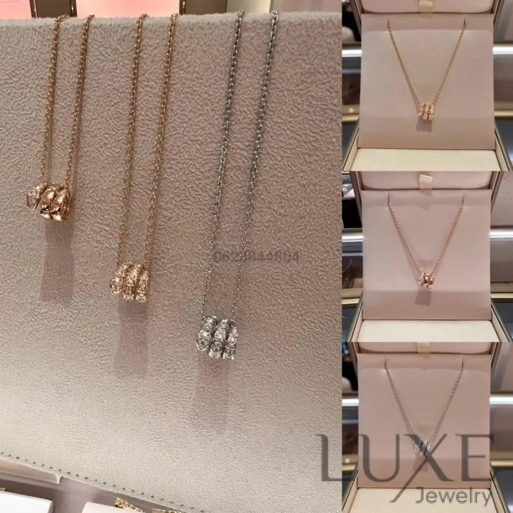 [Owatch™️]SERPENTI NECKLACE DOUBLE RING DIAMOND Necklaces