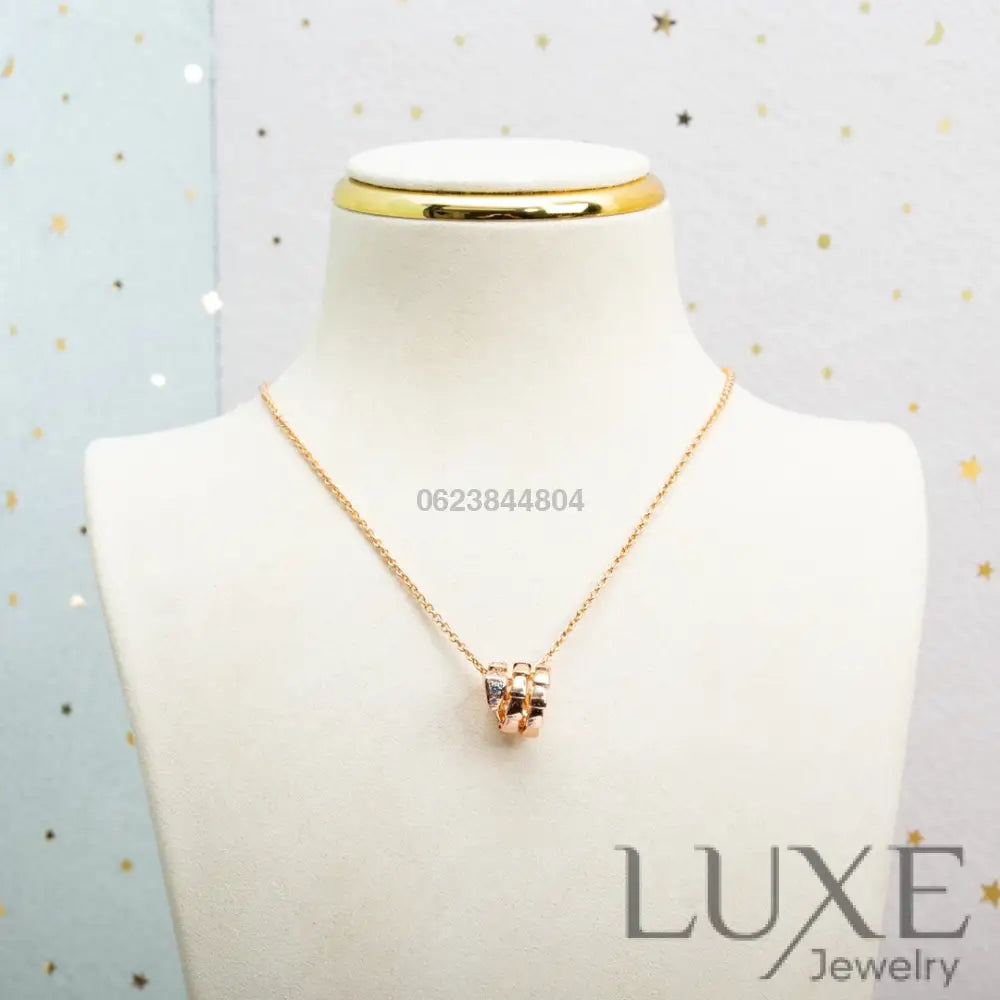 [Owatch ™️]SERPENTI PINK GOLD NECKLACE DIAMOND Pink Gold Necklaces