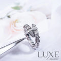 [Owatch ™]SERPENTI RING SILVER DIAMOND PAVED 4MM Silver / 5 Rings