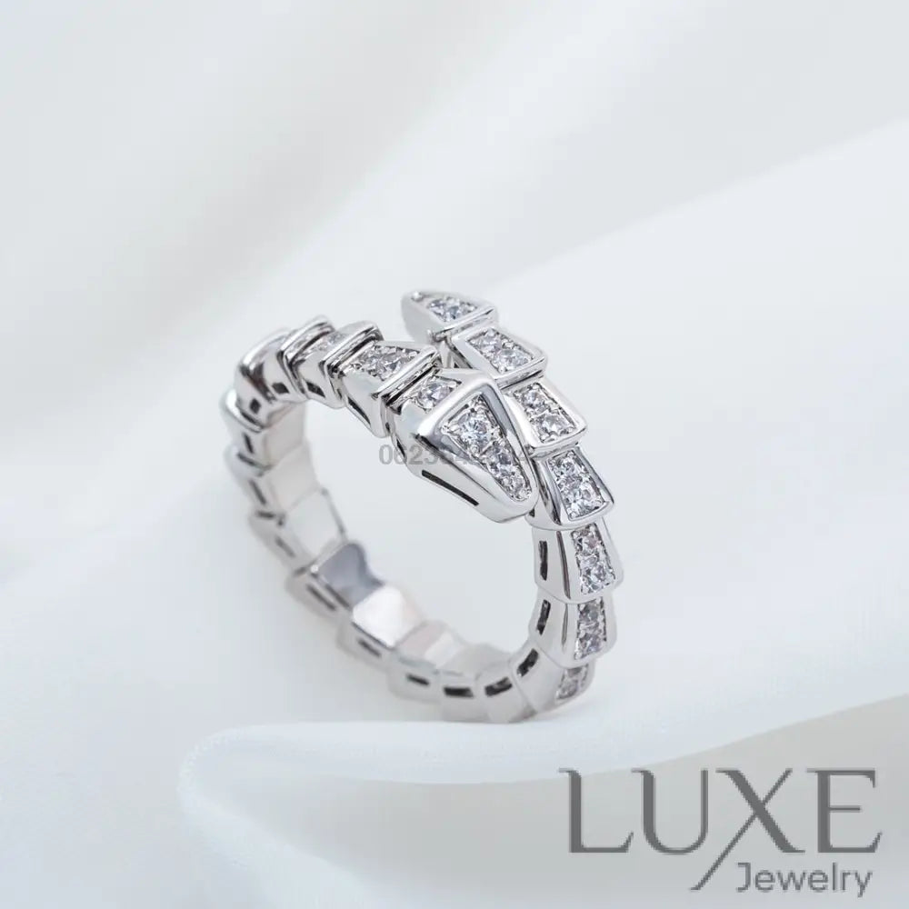 [Owatch ™]SERPENTI RING SILVER DIAMOND PAVED 4MM Rings