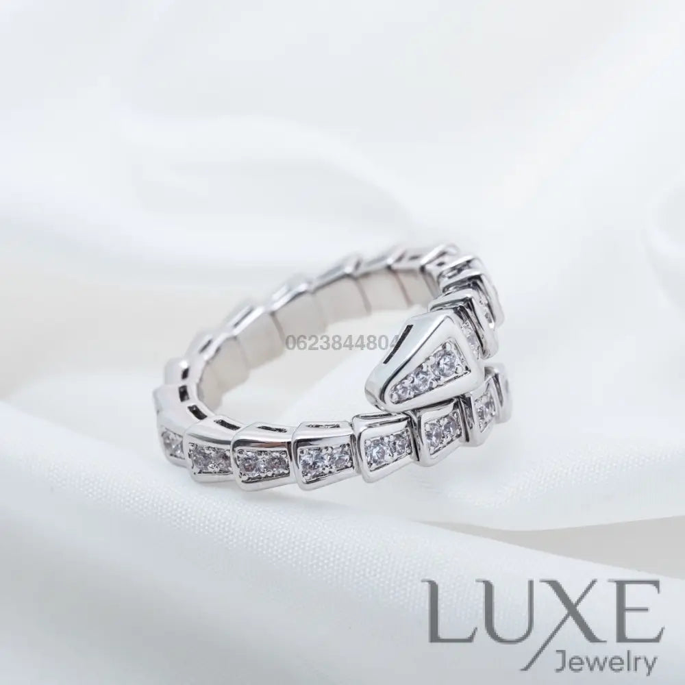 [Owatch ™]SERPENTI RING SILVER DIAMOND PAVED 4MM Rings