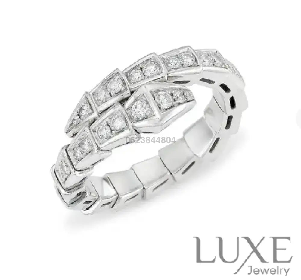 [Owatch ™]SERPENTI RING SILVER DIAMOND PAVED 4MM Rings