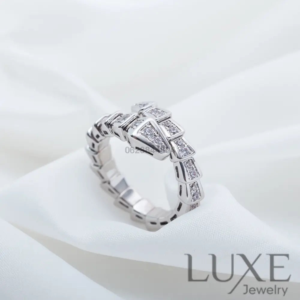 [Owatch ™]SERPENTI RING SILVER DIAMOND PAVED 4MM Rings