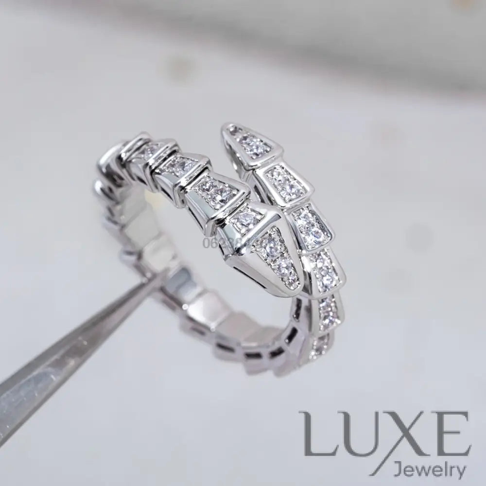 [Owatch ™]SERPENTI RING SILVER DIAMOND PAVED 4MM Rings