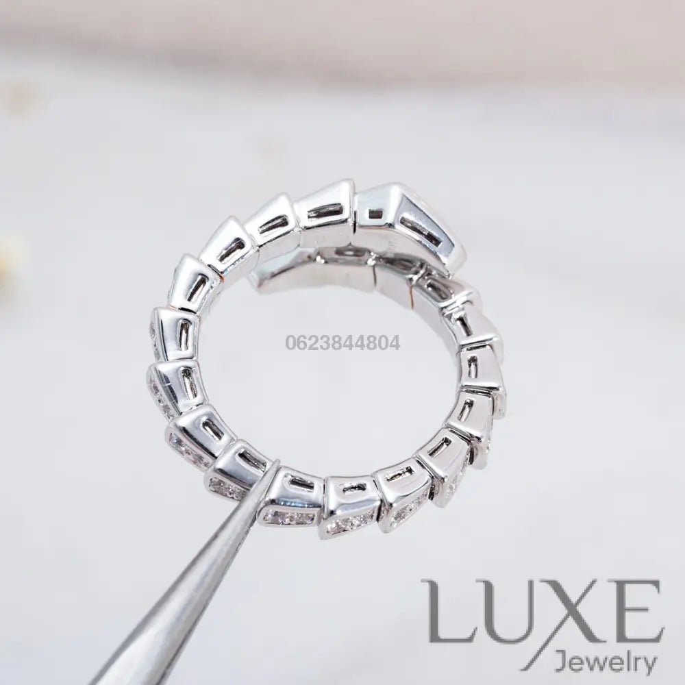 [Owatch ™]SERPENTI RING SILVER DIAMOND PAVED 4MM Rings
