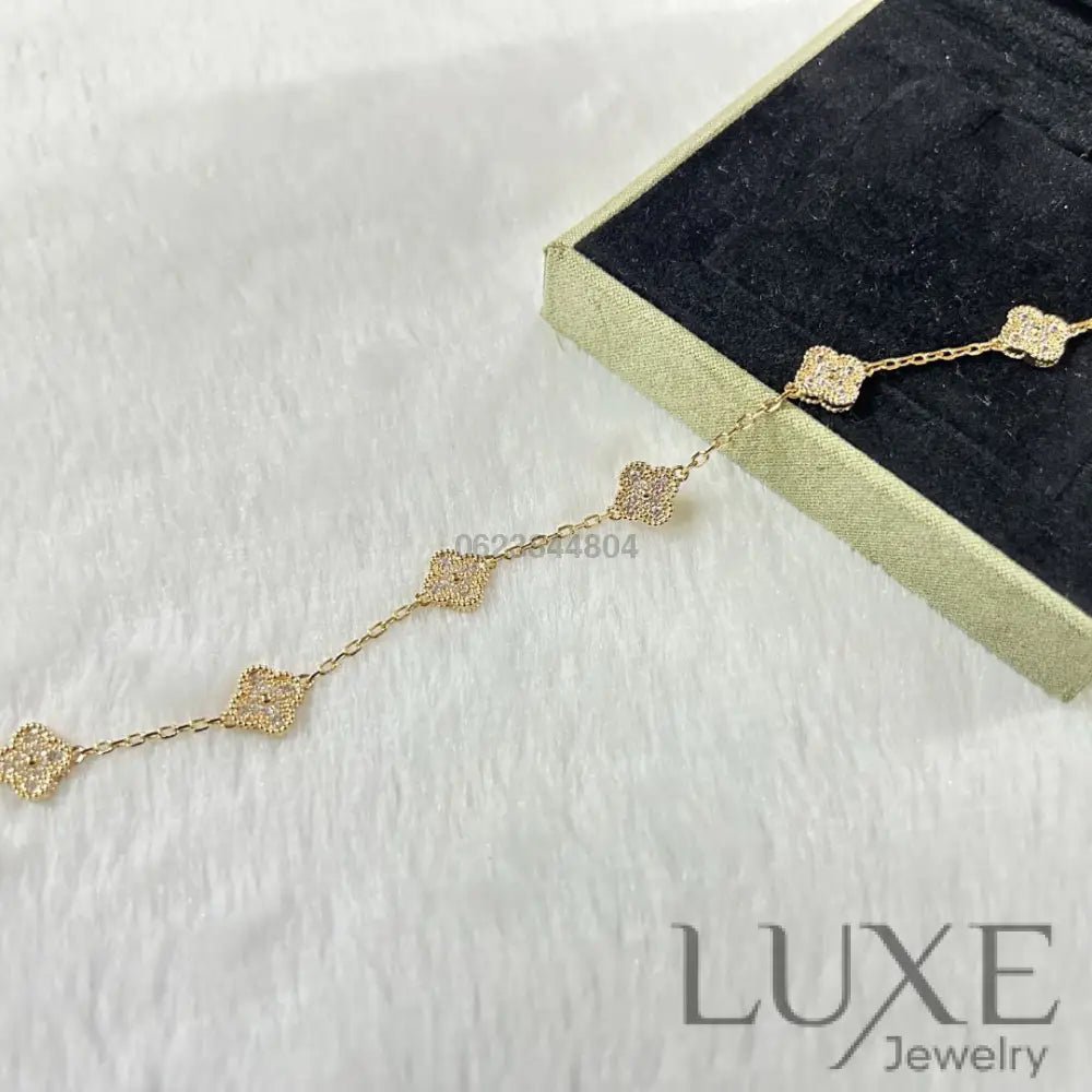 [owatch store™]CLOVER 6 MOTIF DIAMOND BRACELET Bracelets