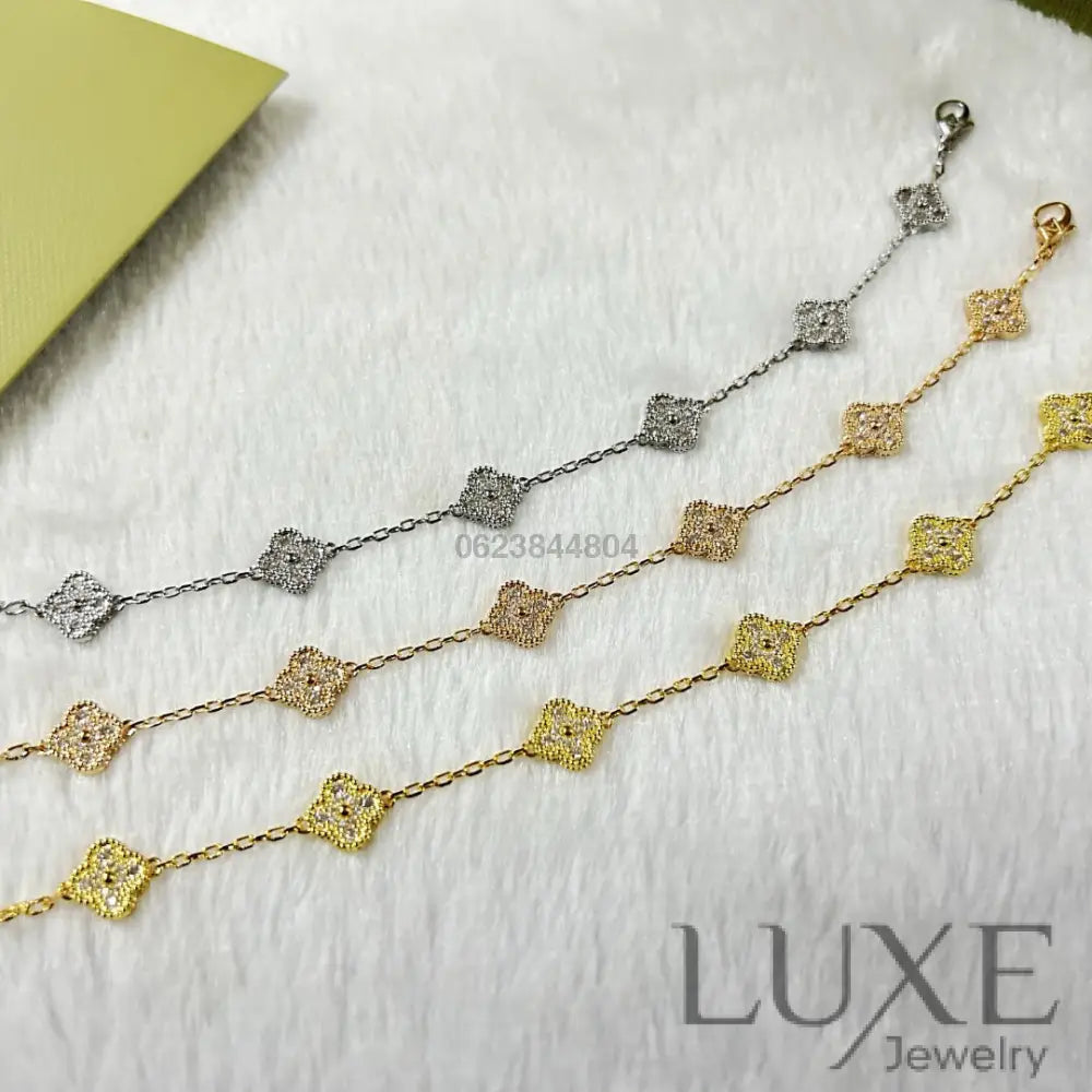[owatch store™]CLOVER 6 MOTIF DIAMOND BRACELET Bracelets