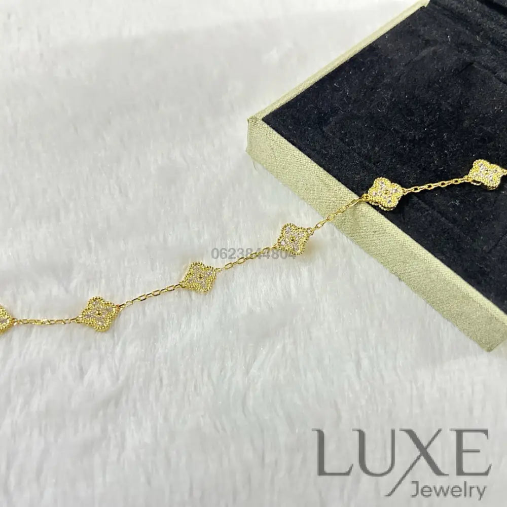 [owatch store™]CLOVER 6 MOTIF DIAMOND BRACELET Bracelets