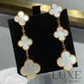 [owatch store™]CLOVER MOP 3 MOTIFS GOLD EARRINGS Glod Earrings