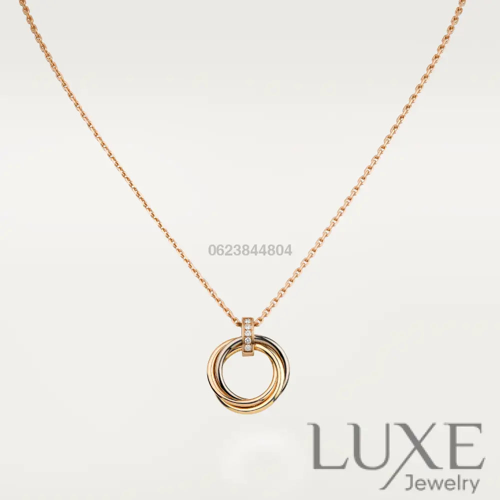 [ Owatch™️ ]TRINITY NECKLACE GOLD DIAMONDS Glod Necklaces