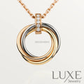 [ Owatch™️ ]TRINITY NECKLACE GOLD DIAMONDS Glod Necklaces
