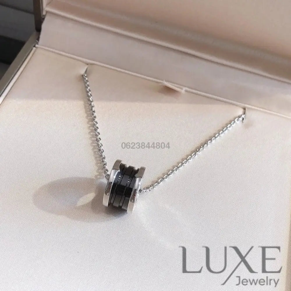 [Owatch ™️]ZERO 1 BLACK CERAMIC SILVER NECKLACE Silver Necklaces