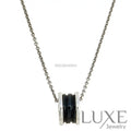 [Owatch ™️]ZERO 1 BLACK CERAMIC SILVER NECKLACE Silver Necklaces