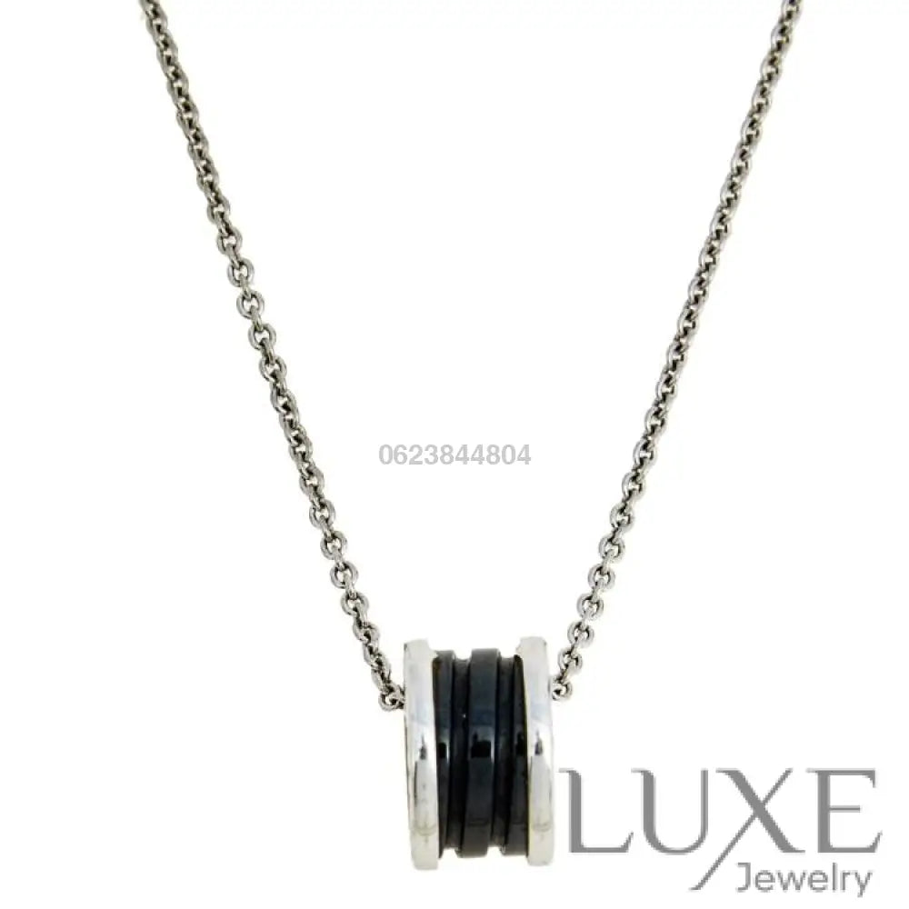 [Owatch ™️]ZERO 1 BLACK CERAMIC SILVER NECKLACE Silver Necklaces