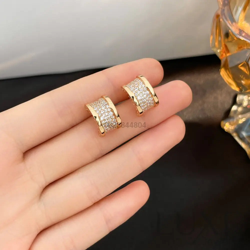 OWATCH™ ZERO 1 DIAMOND PAVED EARRINGS Pink Gold Earrings
