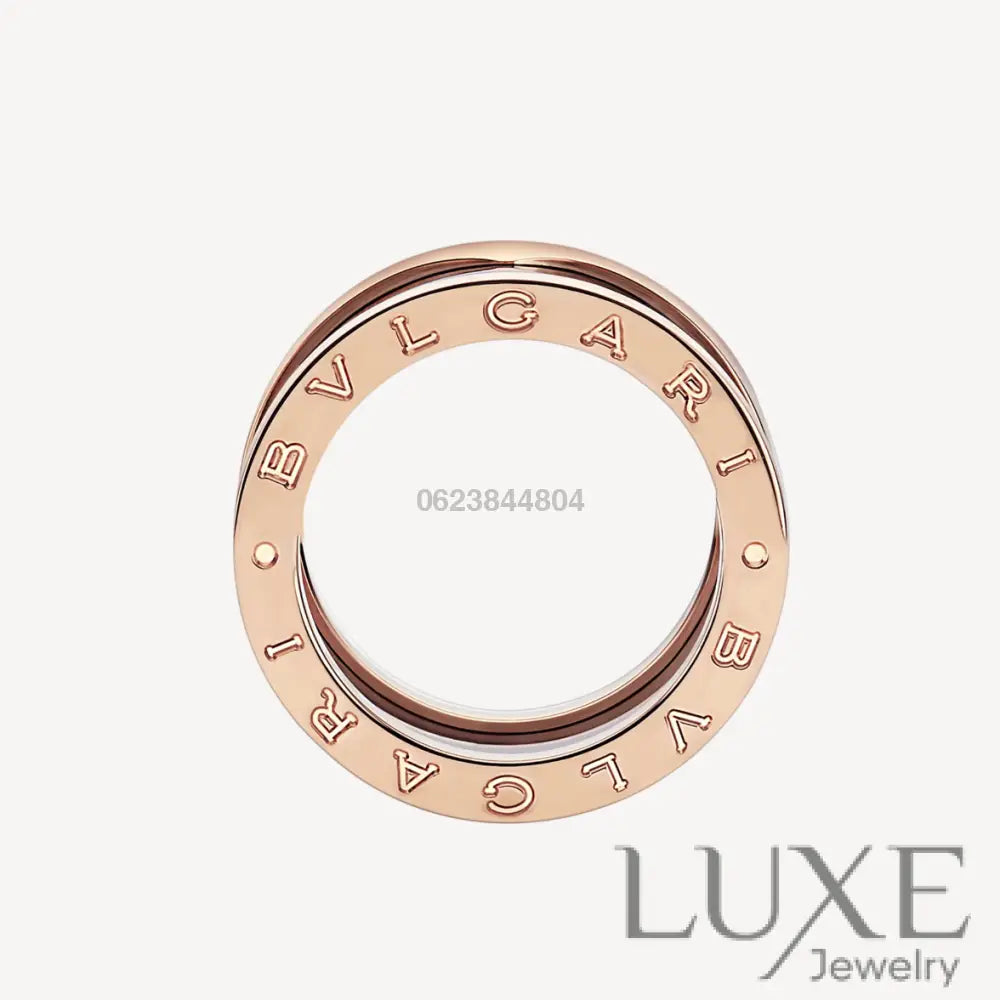 [Owatch™]ZERO 1 FOUR-BAND LOOPS AND BLACK CERAMIC SPIRAL PINK GOLD RING Rings