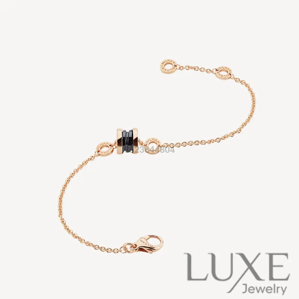 OWATCH™️ZERO 1 SOFT PINK GOLD AND BLACK CERAMIC BRACELET Pink Gold Bracelets