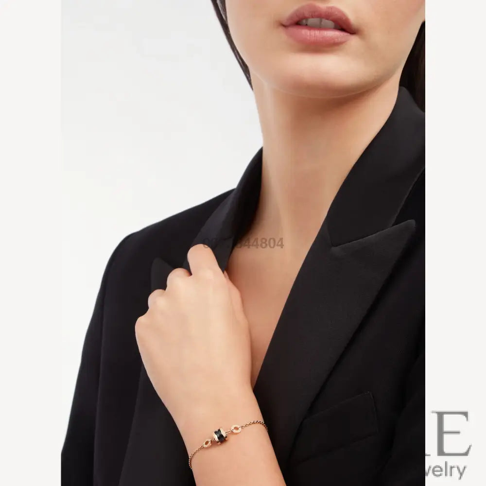 OWATCH™️ZERO 1 SOFT PINK GOLD AND BLACK CERAMIC BRACELET Pink Gold Bracelets