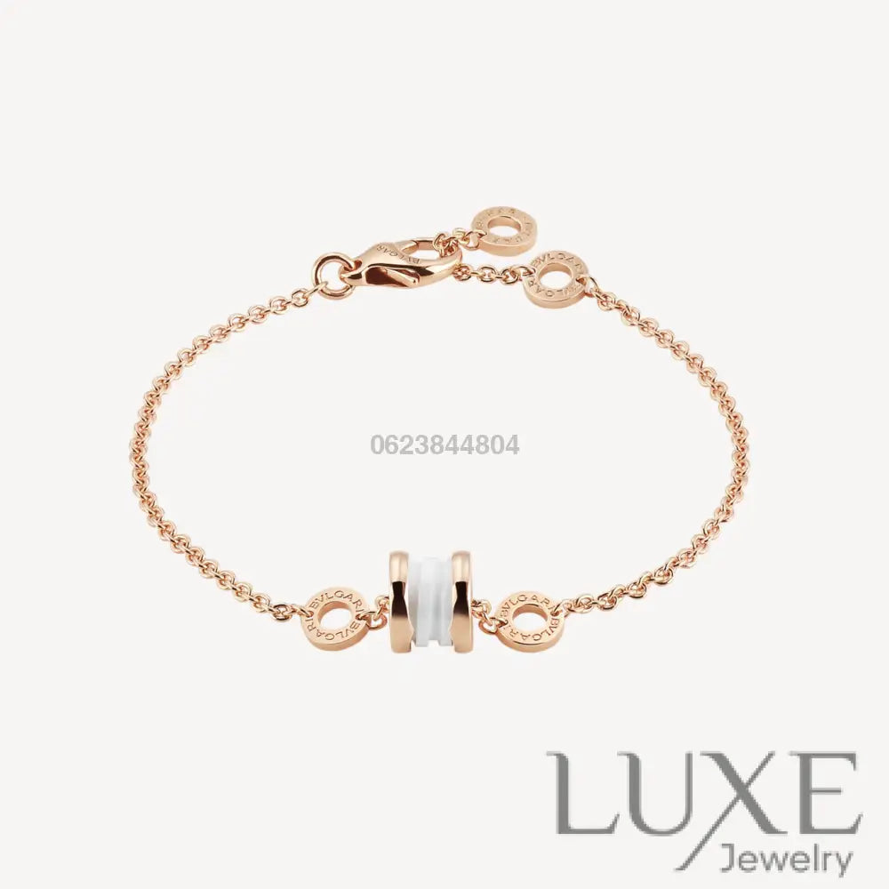 OWATCH™️ZERO 1 SOFT PINK GOLD AND WHITE CERAMIC BRACELET Pink Gold Bracelets