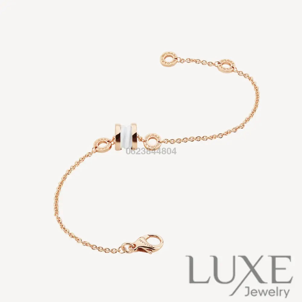 OWATCH™️ZERO 1 SOFT PINK GOLD AND WHITE CERAMIC BRACELET Pink Gold Bracelets