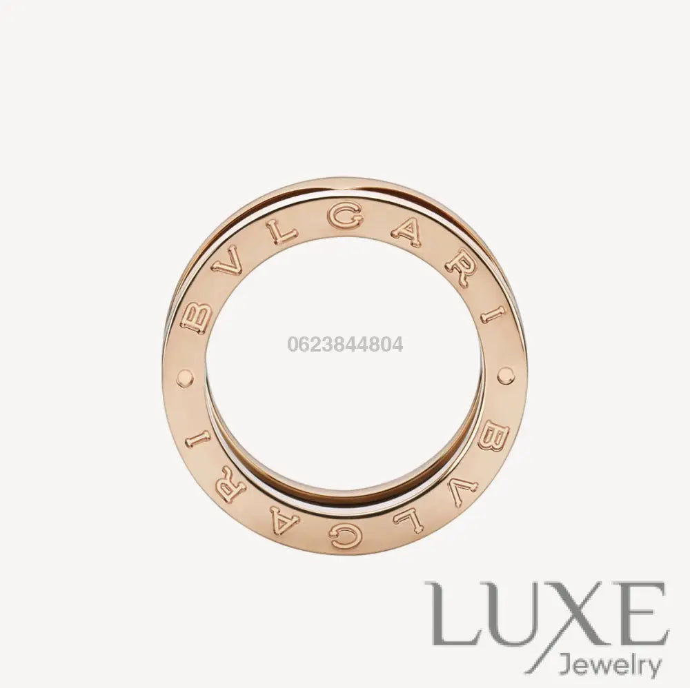 [Owatch™]ZERO 1 TWO-BAND LOOPS AND BLACK CERAMIC PINK GOLD RING Rings