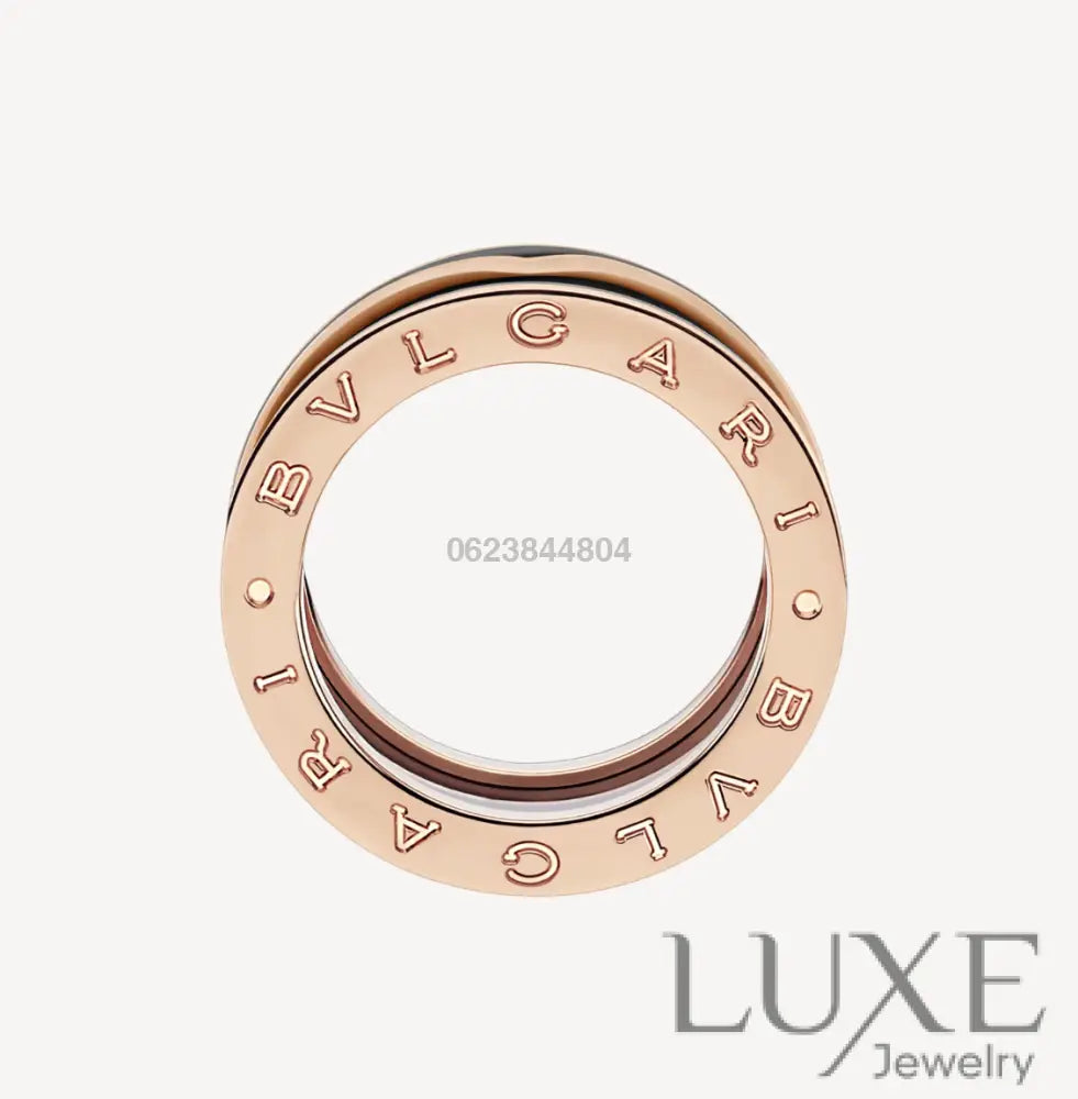 [Owatch™]ZERO 1 TWO-BAND WITH MATTE BLACK CERAMIC PINK GOLD RING Rings