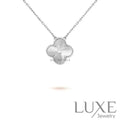 [watch™️]CLOVER 15MM DIAMOND LASER NECKLACE SILVER Silver Necklaces