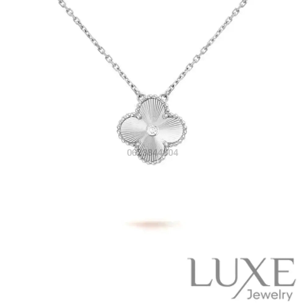[watch™️]CLOVER 15MM DIAMOND LASER NECKLACE SILVER Silver Necklaces