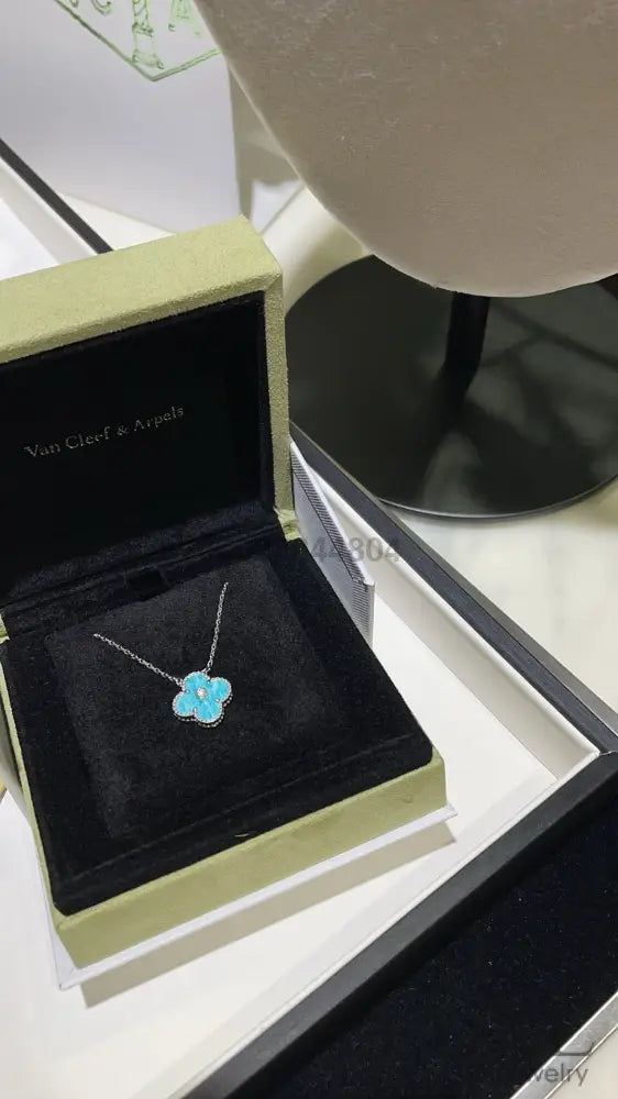 [watch™️]CLOVER 15MM DIAMOND SVRES PORCELAIN NECKLACE SILVER Silver Necklaces
