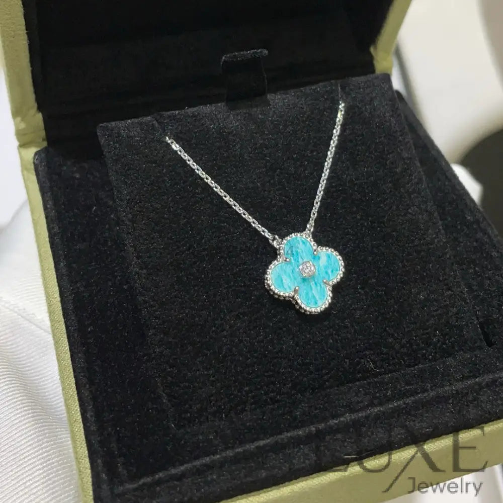 [watch™️]CLOVER 15MM DIAMOND SVRES PORCELAIN NECKLACE SILVER Silver Necklaces