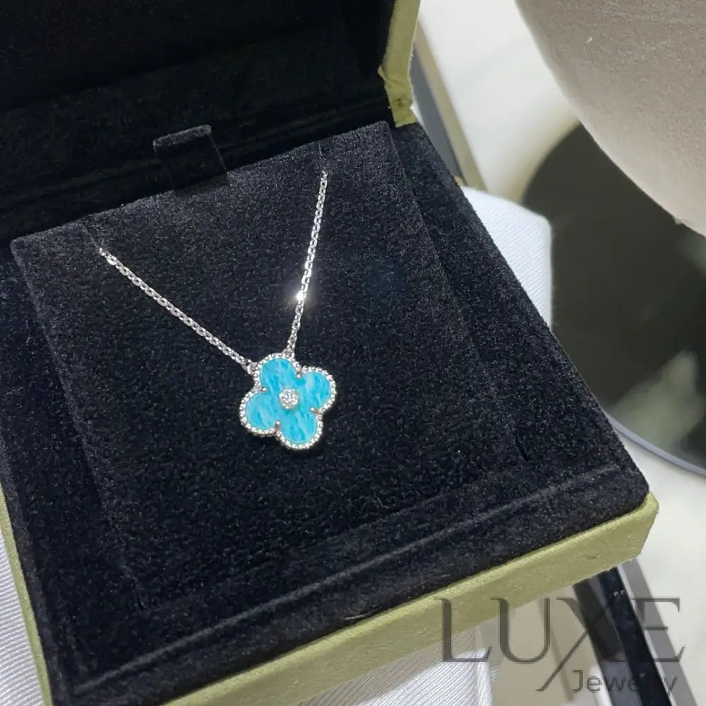 [watch™️]CLOVER 15MM DIAMOND SVRES PORCELAIN NECKLACE SILVER Silver Necklaces