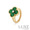 [watch™️]CLOVER MALACHITE RING GOLD DIAMOND Rings
