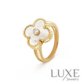 [watch™️CLOVER PINK MOP RING GOLD DIAMOND Rings