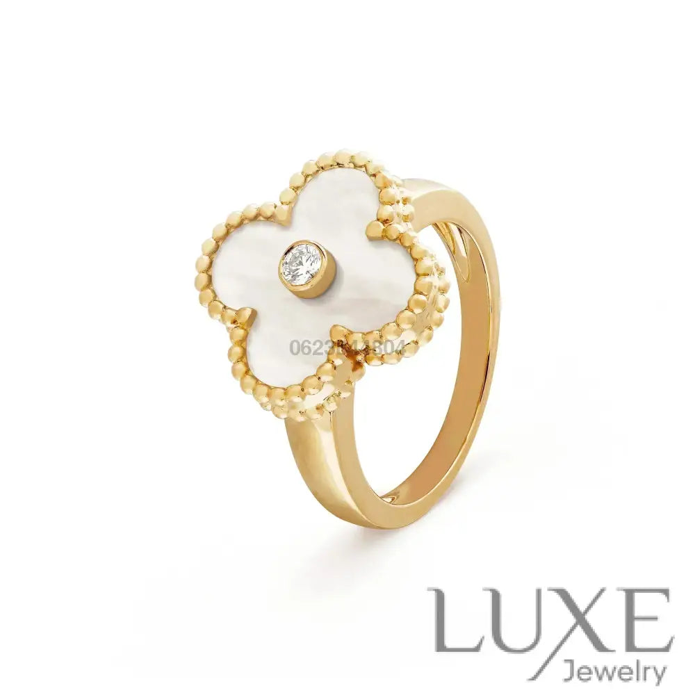 [watch™️CLOVER PINK MOP RING GOLD DIAMOND Rings