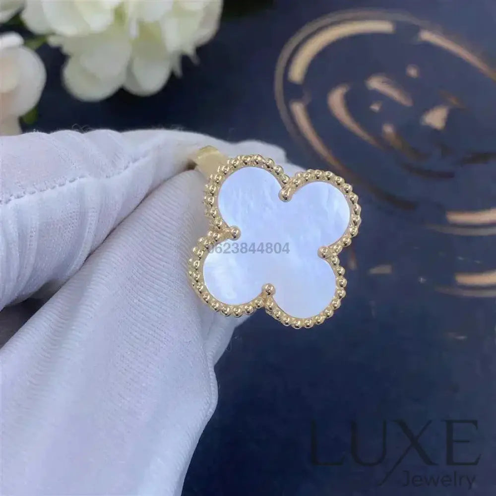 [watch™️]CLOVER WHITE MOP RING Rings