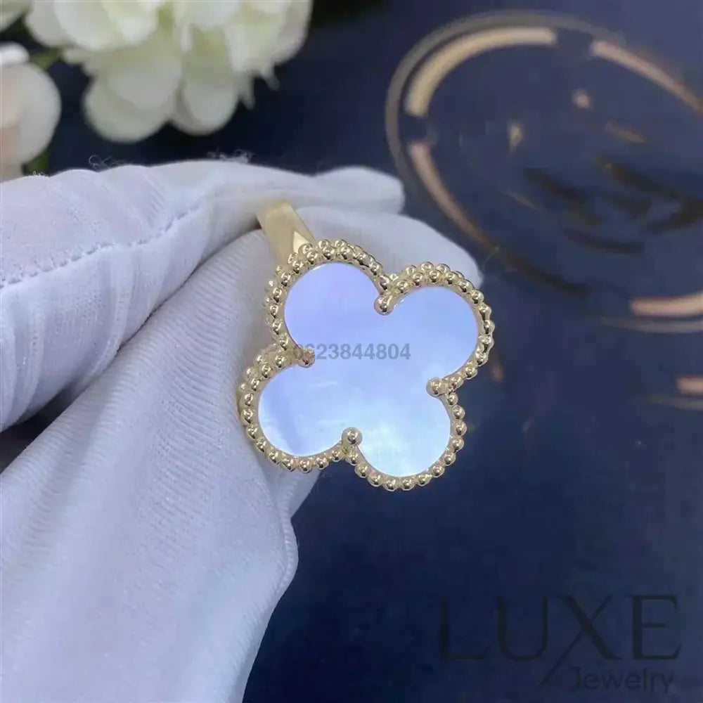 [watch™️]CLOVER WHITE MOP RING Rings