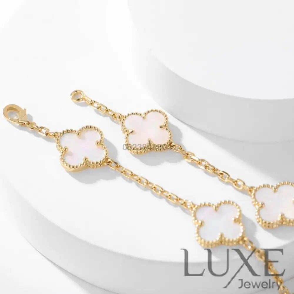 [watch™️™]CLOVERS THE 10-MOTIFS WHITE MOTHER OF PEARL NECKLACE Necklaces