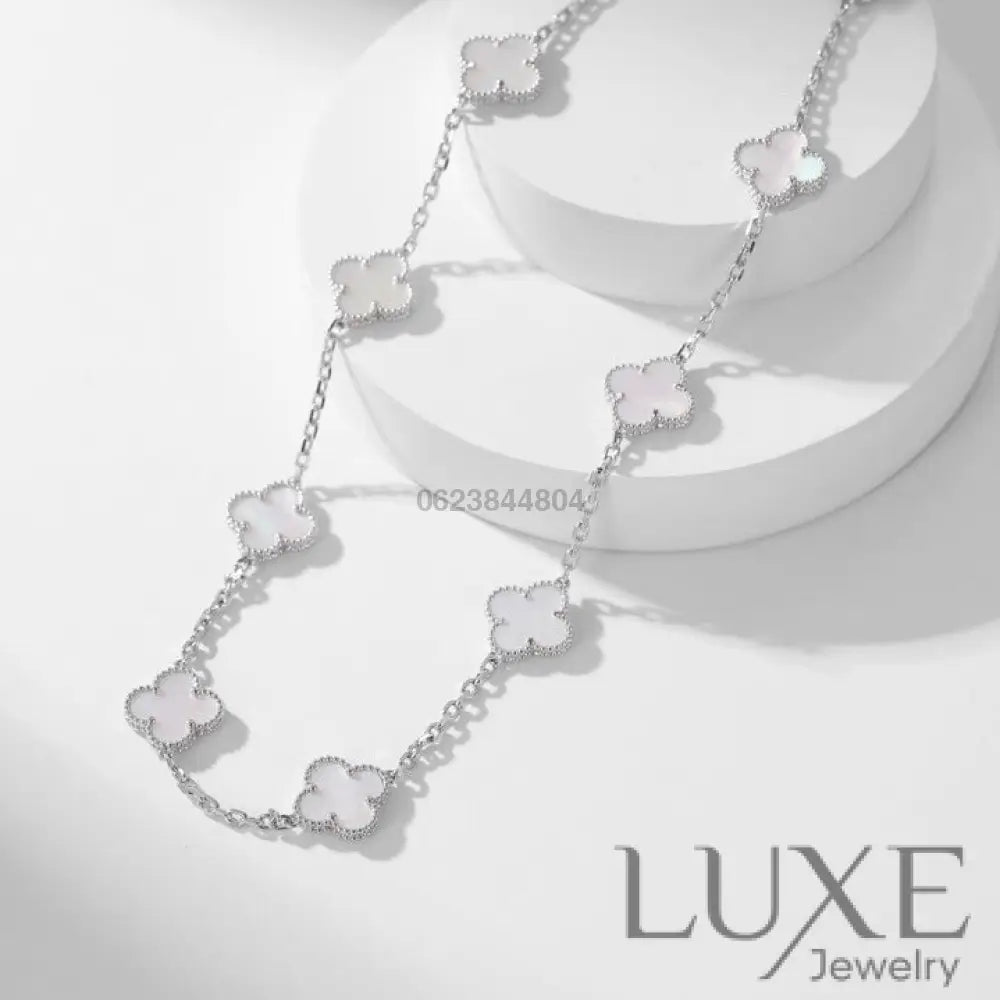 [watch™️™]CLOVERS THE 10-MOTIFS WHITE MOTHER OF PEARL NECKLACE Necklaces