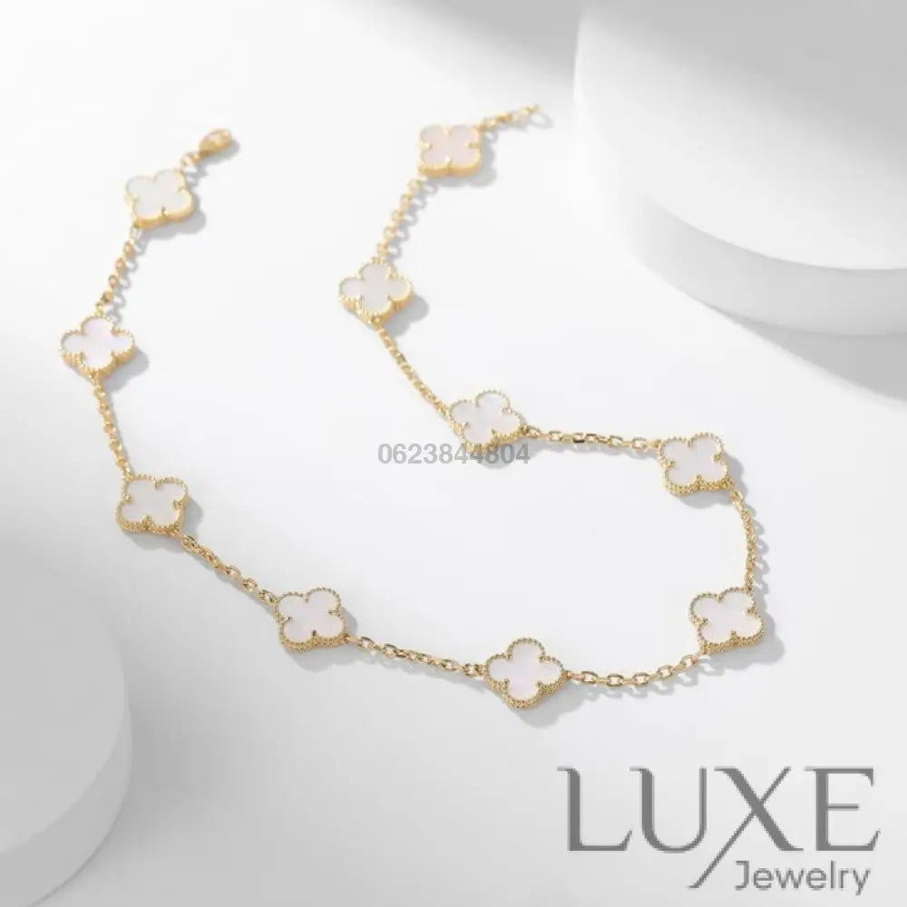 [watch™️™]CLOVERS THE 10-MOTIFS WHITE MOTHER OF PEARL NECKLACE Necklaces