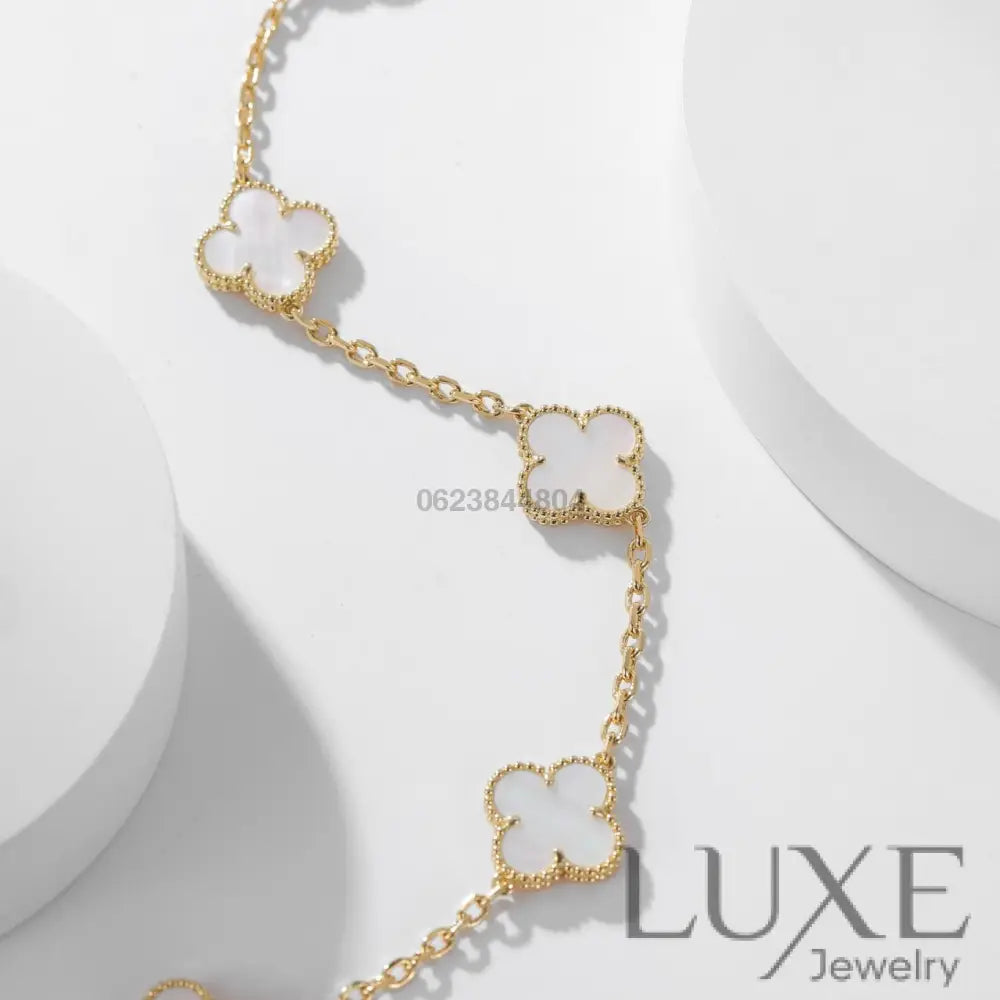 [watch™️™]CLOVERS THE 10-MOTIFS WHITE MOTHER OF PEARL NECKLACE Necklaces
