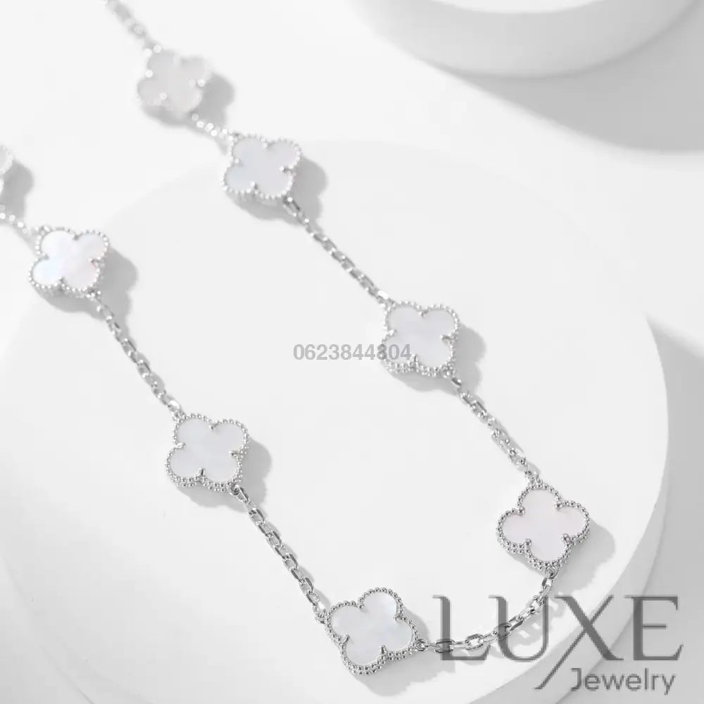 [watch™️™]CLOVERS THE 10-MOTIFS WHITE MOTHER OF PEARL NECKLACE Necklaces