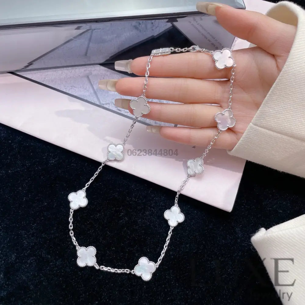 [watch™️™]CLOVERS THE 10-MOTIFS WHITE MOTHER OF PEARL NECKLACE Necklaces
