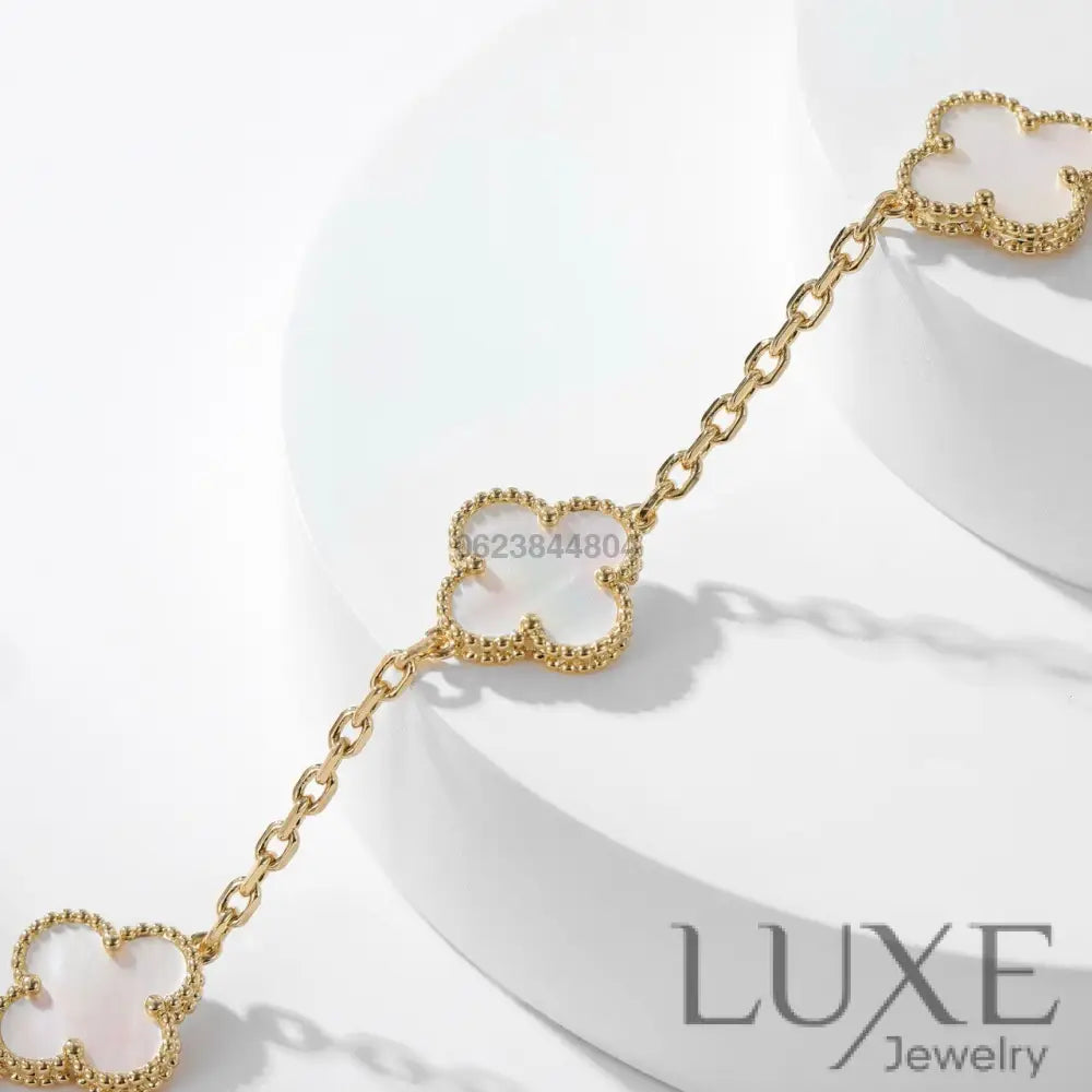[watch™️™]CLOVERS THE 10-MOTIFS WHITE MOTHER OF PEARL NECKLACE Necklaces
