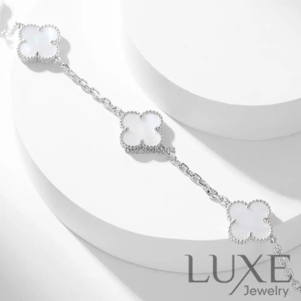 [watch™️™]CLOVERS THE 10-MOTIFS WHITE MOTHER OF PEARL NECKLACE Necklaces