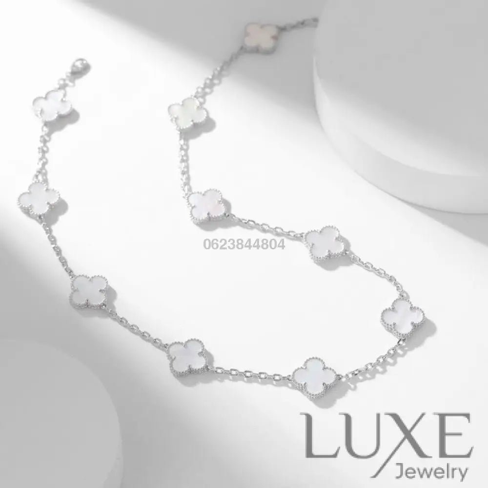 [watch™️™]CLOVERS THE 10-MOTIFS WHITE MOTHER OF PEARL NECKLACE Necklaces