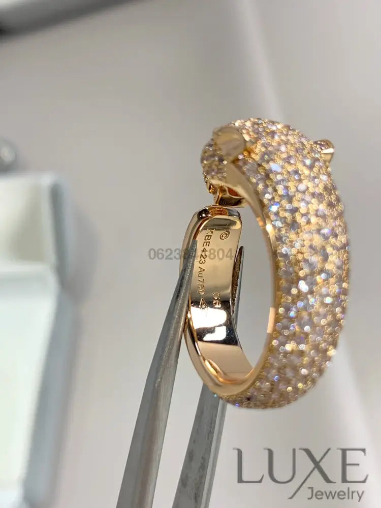 [watch™️]PANTHERE PINK GOLD DIAMOND RING Rings