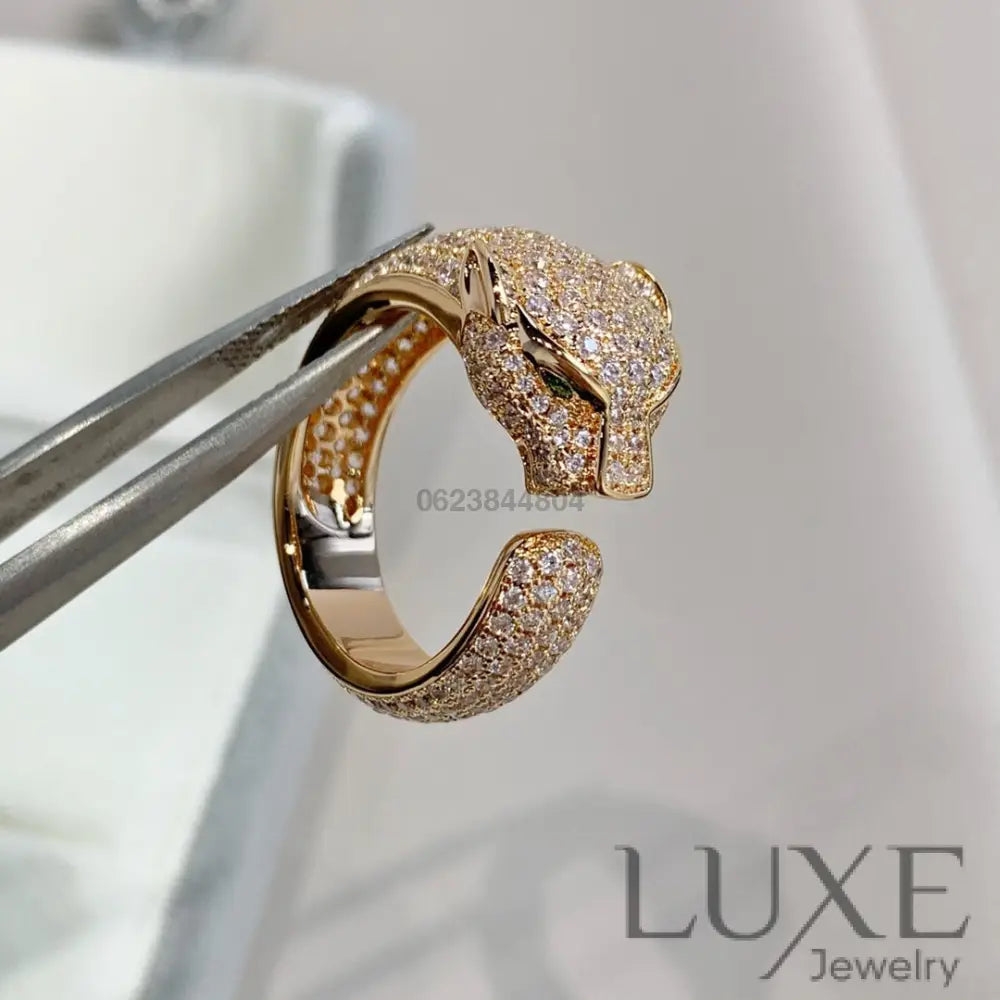 [watch™️]PANTHERE PINK GOLD DIAMOND RING Rings