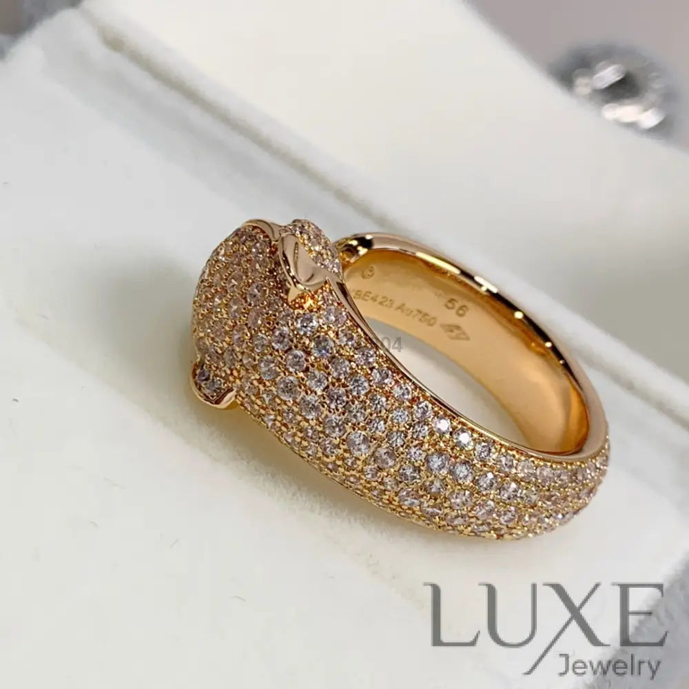 [watch™️]PANTHERE PINK GOLD DIAMOND RING Rings