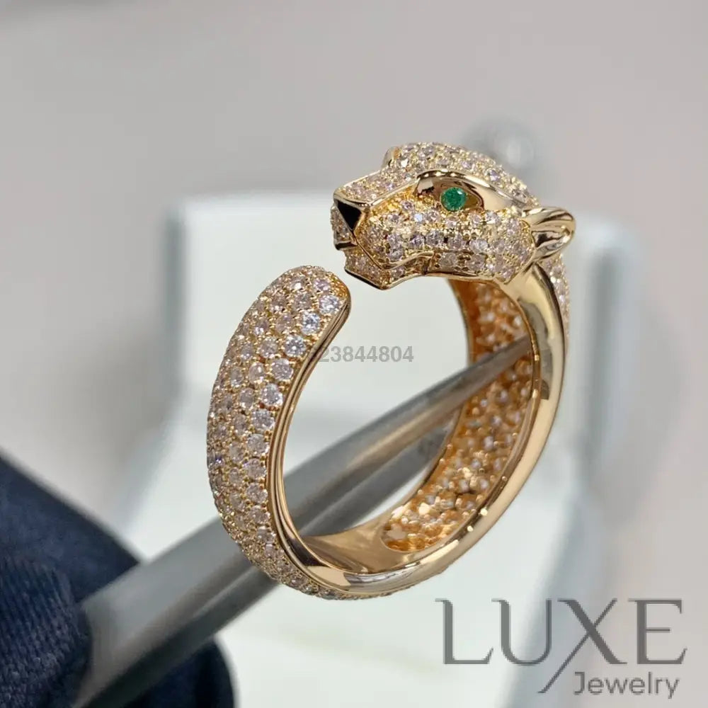 [watch™️]PANTHERE PINK GOLD DIAMOND RING Rings